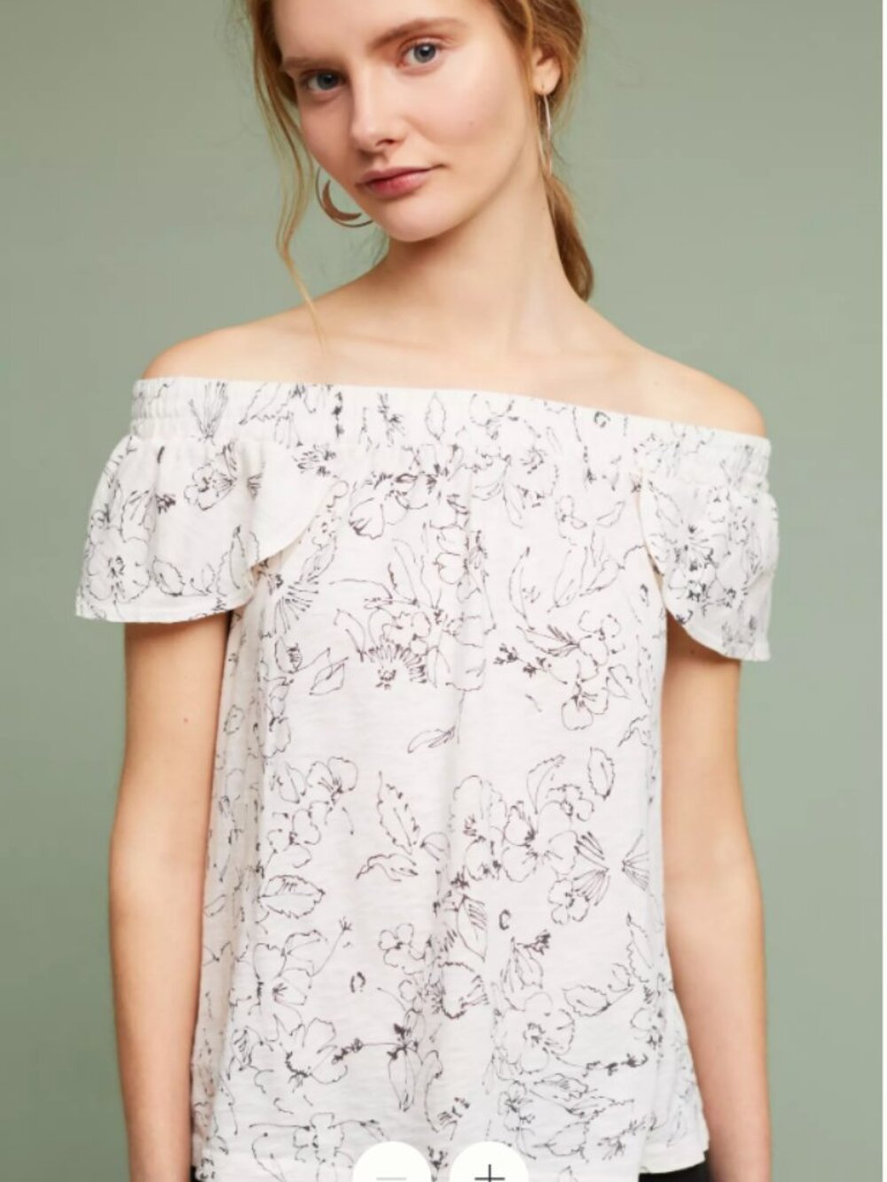 Michael Stars Floral Off-The-Shoulder Tee